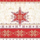 Салфетка для декупажа "Зимний красный" бумажная, 312160, 33х33 см